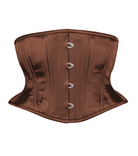 Brown Satin Corset Waspie Hourglass Silhouette