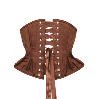 Brown Satin Corset Waspie Hourglass Silhouette