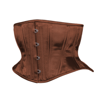 Brown Satin Corset Waspie Hourglass Silhouette