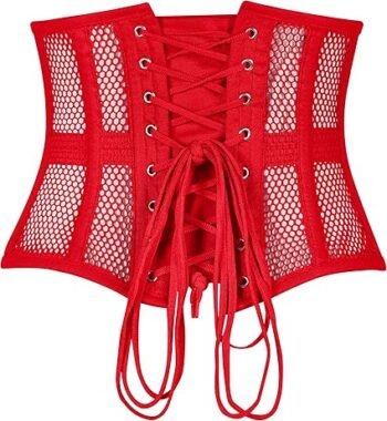 Underbust Steel Boned Waspie Mesh Corset Waist Cincher