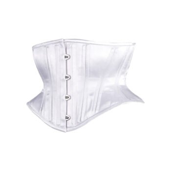 White Satin Corset Hourglass Waspie Short Torso