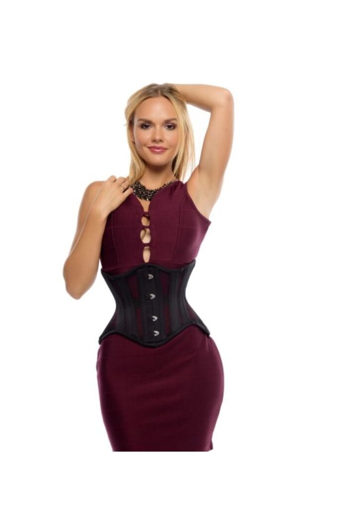 Black Mesh Waspie Waist Corset