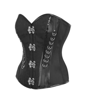 Gothic PU C-Lock Steel Boned Overbust Corset