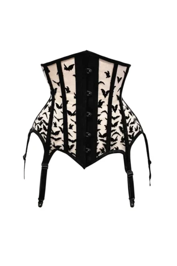Bat Print Waist Trainer Corset With Mesh women corset.com
