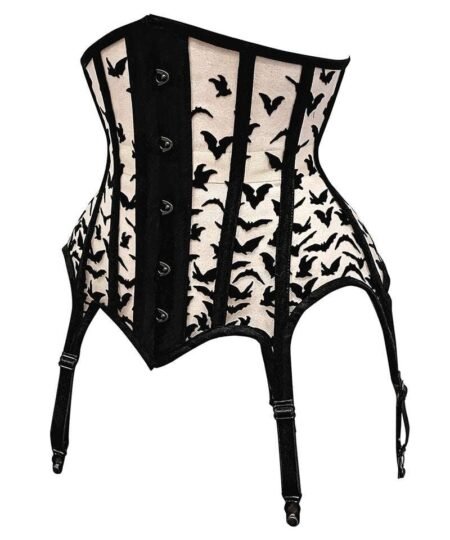 Bat Print Waist Trainer Corset With Mesh women corset.com
