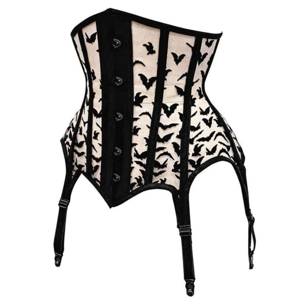 Bat Print Waist Trainer Corset With Mesh women corset.com