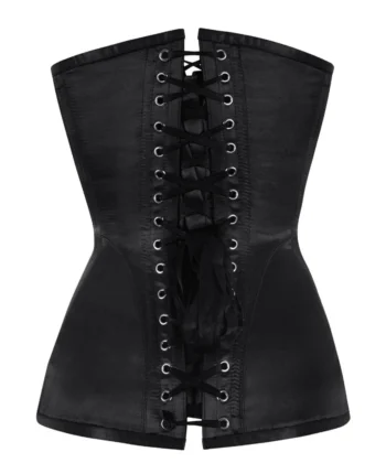 Satin Overbust Black and Red Net Corset