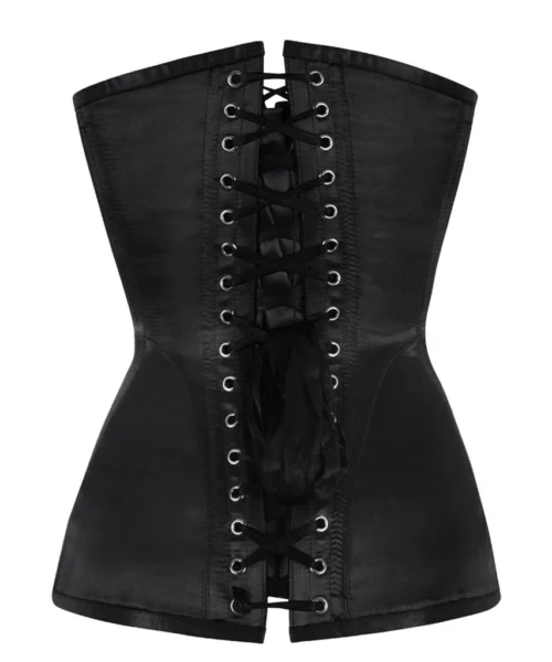 Satin Overbust Black and Red Net Corset