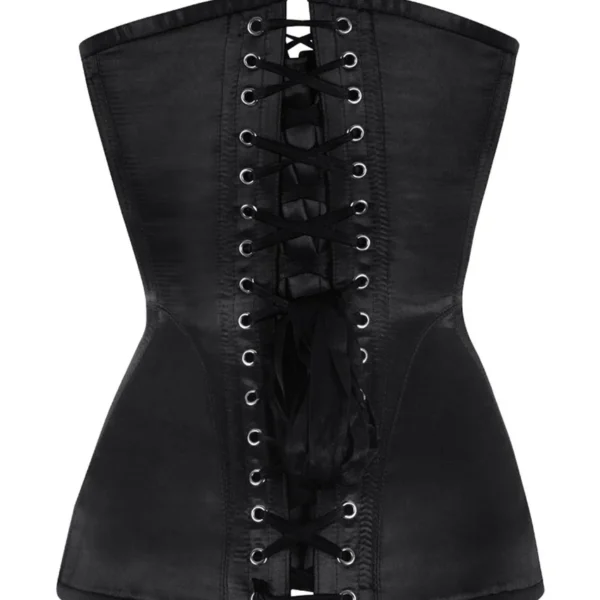 Satin Overbust Black and Red Net Corset