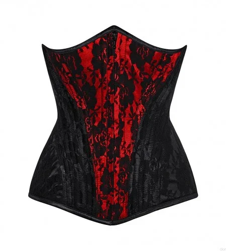 Waist Trainer Black Net Overlay Underbust Corset