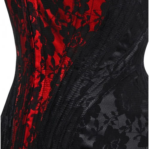 Waist Trainer Black Net Overlay Underbust Corset