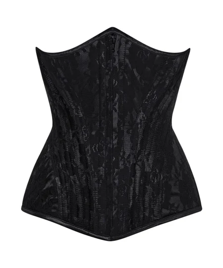 Black Waist Trainer Net Overlay Underbust Corset