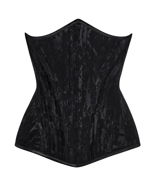 Black Waist Trainer Net Overlay Underbust Corset