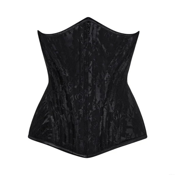 Black Waist Trainer Net Overlay Underbust Corset