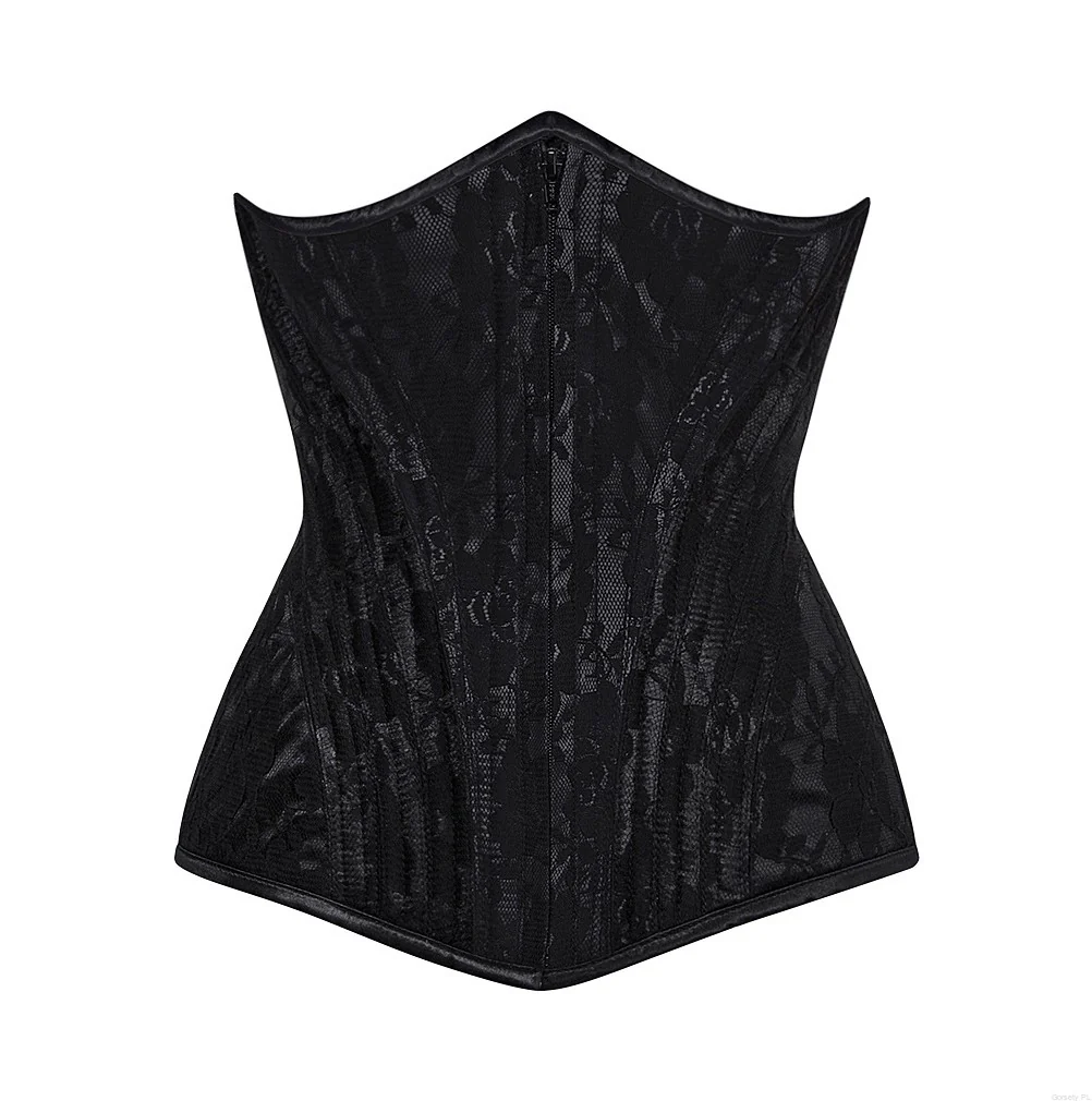 Black Waist Trainer Net Overlay Underbust Corset