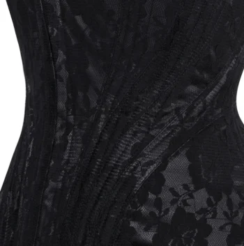 Black Waist Trainer Net Overlay Underbust Corset