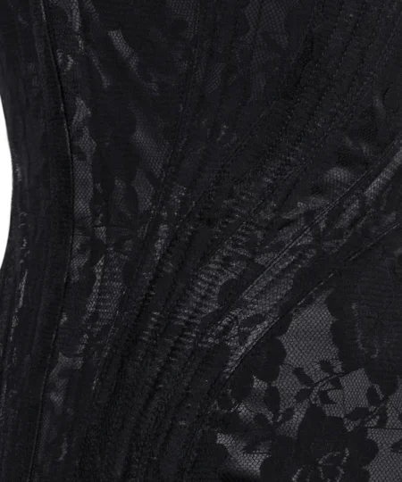 Black Waist Trainer Net Overlay Underbust Corset