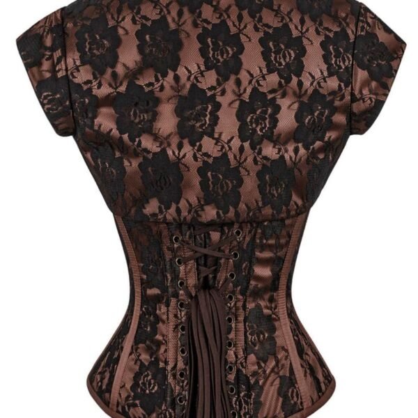 Brown Lace Overbust Corset with Bolero Jacket