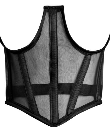 Black open bust corset mesh top https://waisttraine.com/