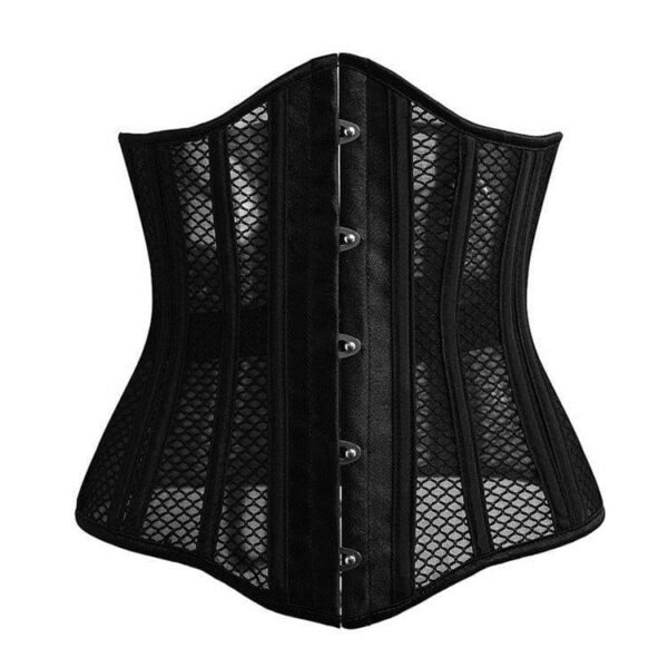 Black gothic underbust fishnet mesh corset waist trainer https://waisttraine.com/