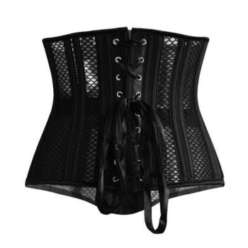 Black gothic underbust fishnet mesh corset waist trainer https://waisttraine.com/