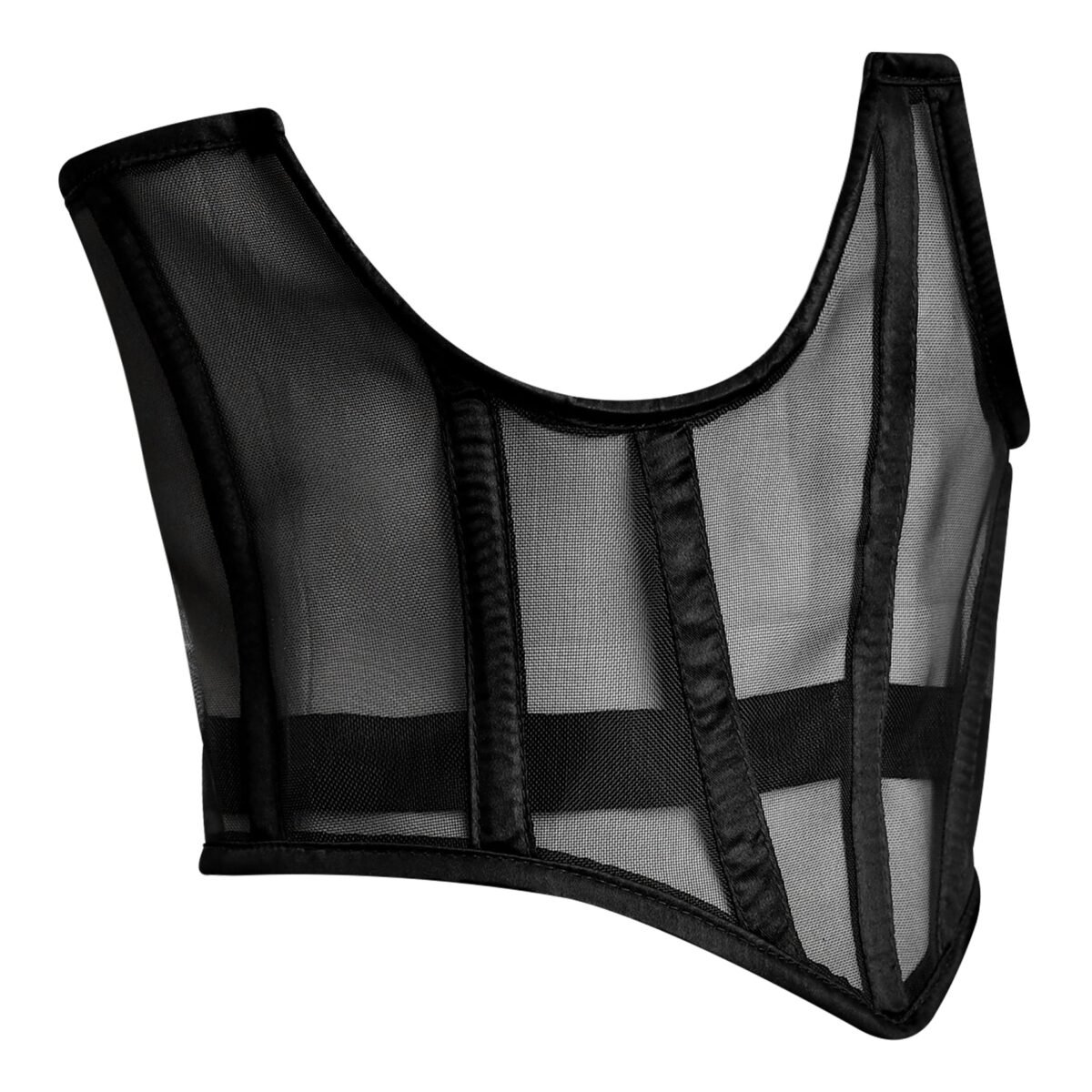 Black open bust corset mesh top https://waisttraine.com/
