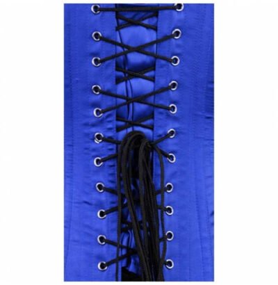 Blue Satin Longline Corset For Women