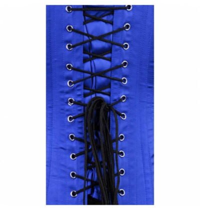 Blue Satin Longline Corset For Women