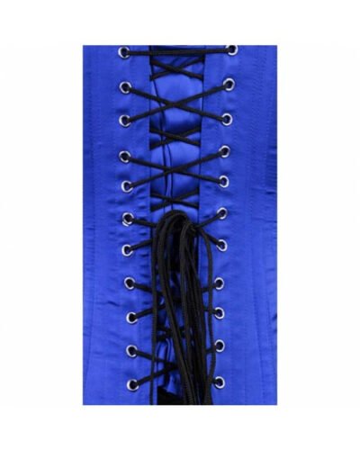 Blue Satin Longline Corset For Women