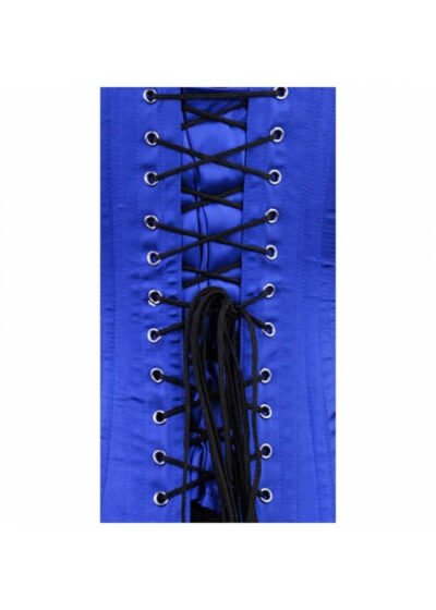 Blue Satin Longline Corset For Women