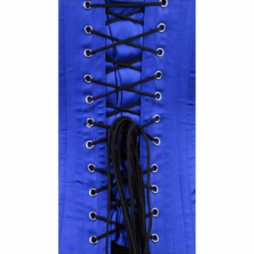 Blue Satin Longline Corset For Women