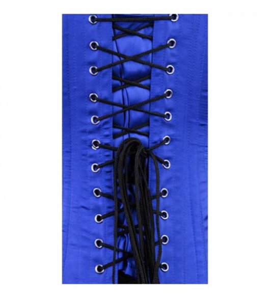 Blue Satin Longline Corset For Women