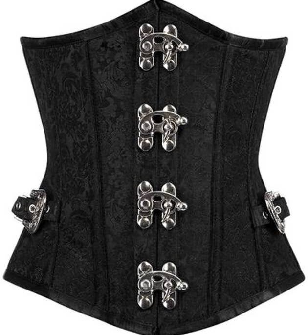 Brocade Underbust Curvy Corset With side Buckles