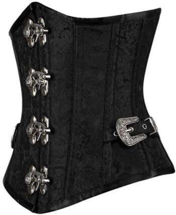 Brocade Underbust Curvy Corset With side Buckles