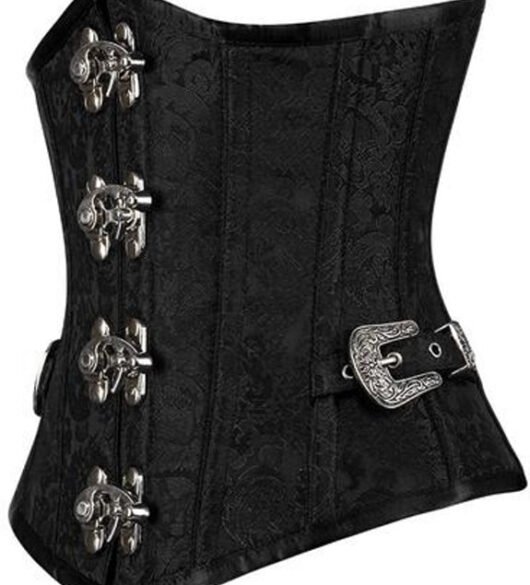 Brocade Underbust Curvy Corset With side Buckles