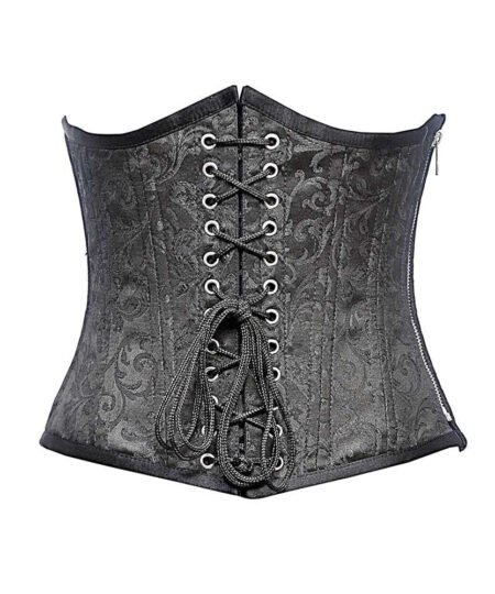 Criss Cross Lacing Brocade Waist Trainer Corset