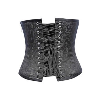 Criss Cross Lacing Brocade Waist Trainer Corset