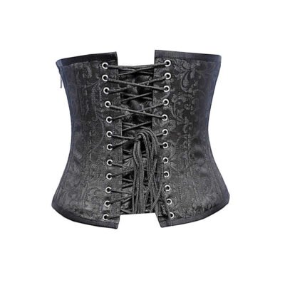 Criss Cross Lacing Brocade Waist Trainer Corset