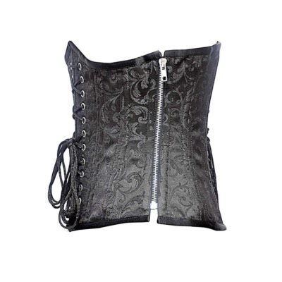 Criss Cross Lacing Brocade Waist Trainer Corset