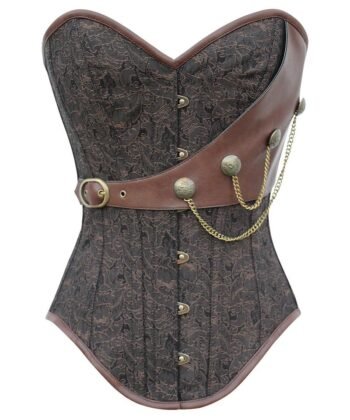 Instant Shape Brocade Steampunk Corset with Chains