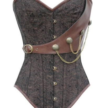 Instant Shape Brocade Steampunk Corset with Chains