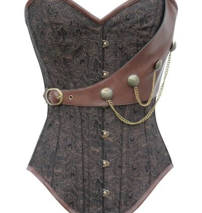 Instant Shape Brocade Steampunk Corset with Chains