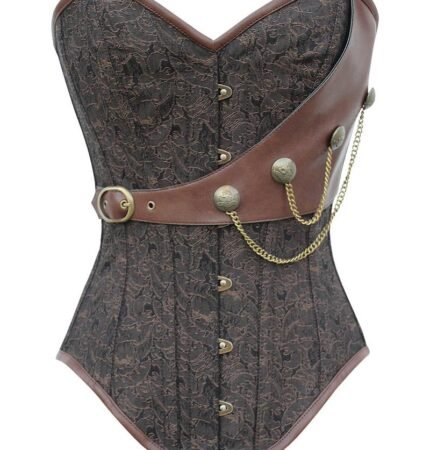 Instant Shape Brocade Steampunk Corset with Chains