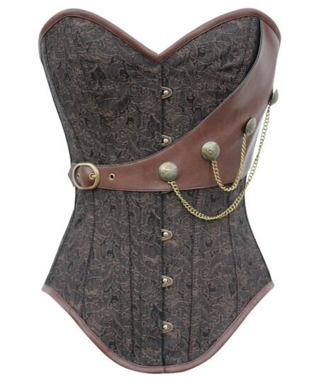 Instant Shape Brocade Steampunk Corset with Chains