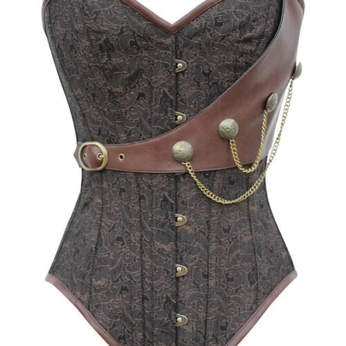 Instant Shape Brocade Steampunk Corset with Chains