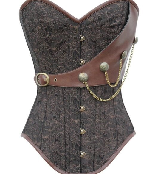 Instant Shape Brocade Steampunk Corset with Chains