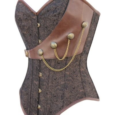 Instant Shape Brocade Steampunk Corset with Chains