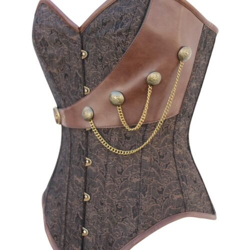 Instant Shape Brocade Steampunk Corset with Chains