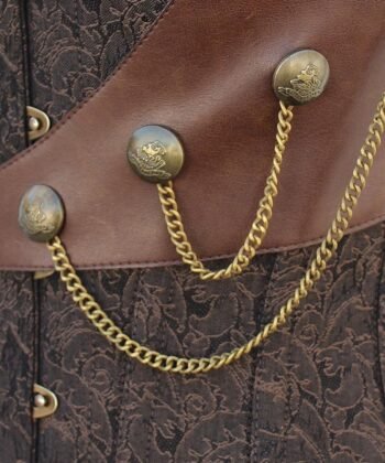 Instant Shape Brocade Steampunk Corset with Chains