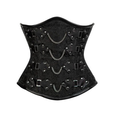 Leather Underbust Brocade Corset